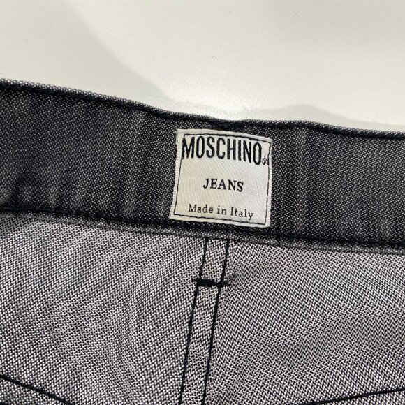 Vintage Moschino Lightweight Straight Leg Shining Jeans Gray men's size 33x28 - Picture 5 of 10